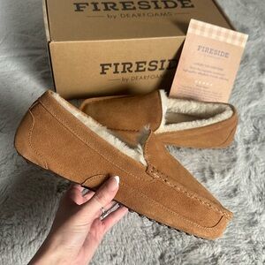 NEW DEARFOAM BY FIRESIDE MENS SLIPPER INDOOR OUTDOOR FLUFFY SHOES